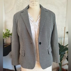 MaxMara Weekend Black and White Blazer L zig zag chevron stripe